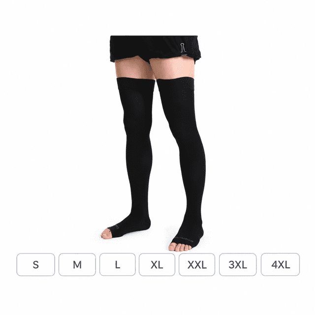 Doc Miller Thigh High Open Toe Compression Stockings Women Men, 20-30 ...