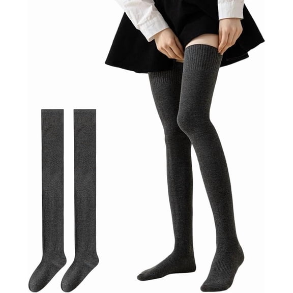 Thigh High Socks, Knit Warm Thick Over the Knee Socks Long Boot Stockings Leg Warmers