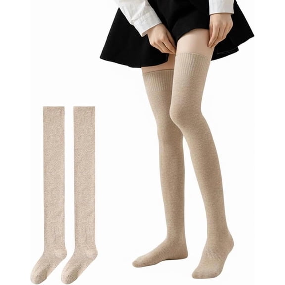 Thigh High Socks，Knitted warm thick long boot socks，stylish leg warmers suitable for women; perfect for winter use