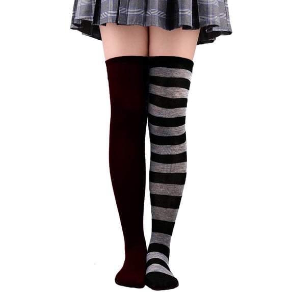 Thigh High Socks for Women Thigh High Compression Socks Athletic Long Tube Socks Fuzzy Socks Opaque Thigh High Stockings Long Boot Christmas Gifts for Adults Multicolor One Size