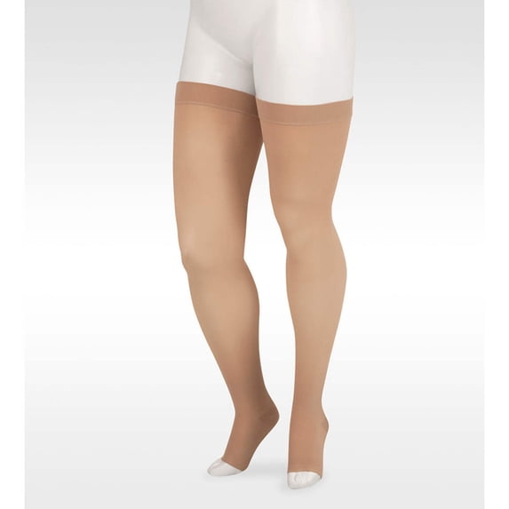 Juzo 2002 Soft Open Toe Thigh Highs - 30-40 mmHg Short Beige I