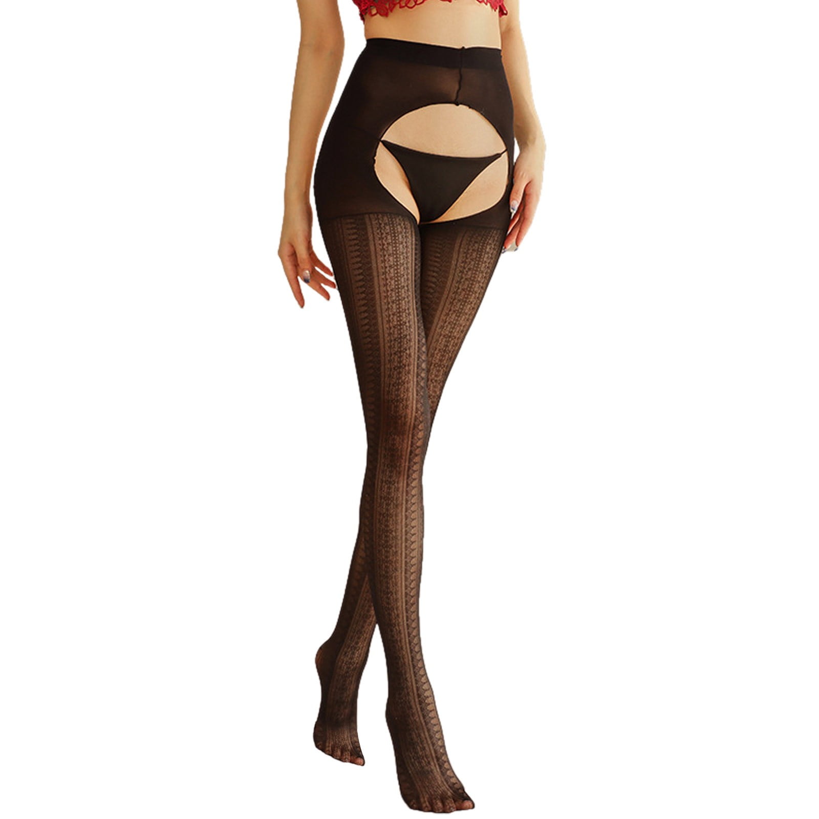 Thigh High Stockings Black Silk Stockings Open Crotch 0D Female Ultra Thin Transparent Open Gear Sexy Pantyhose Walmart