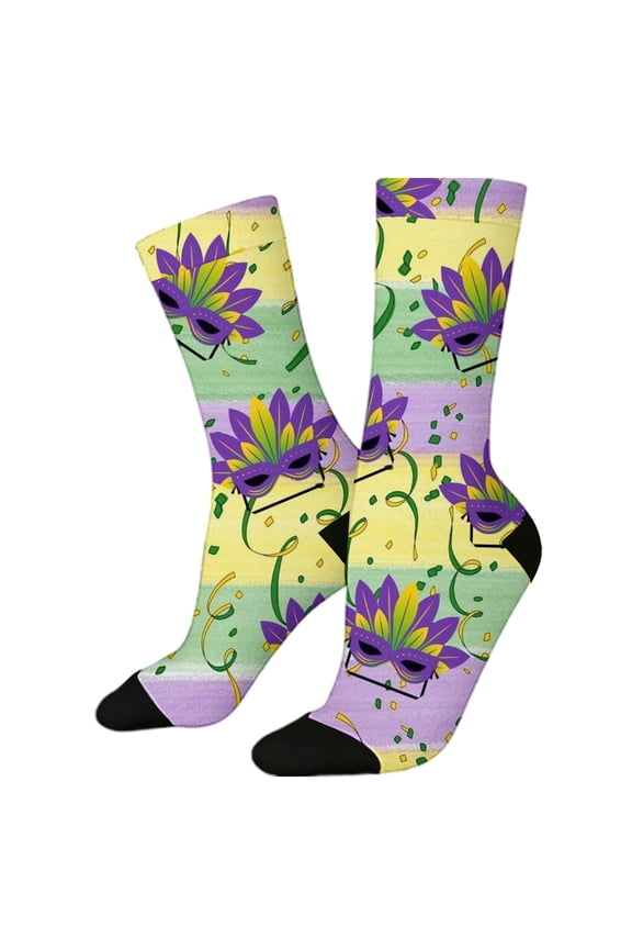 Thigh High Stockings Cute Animal Pattern Knitted Warm Mid Calf Socks Thermal Socks White One Size