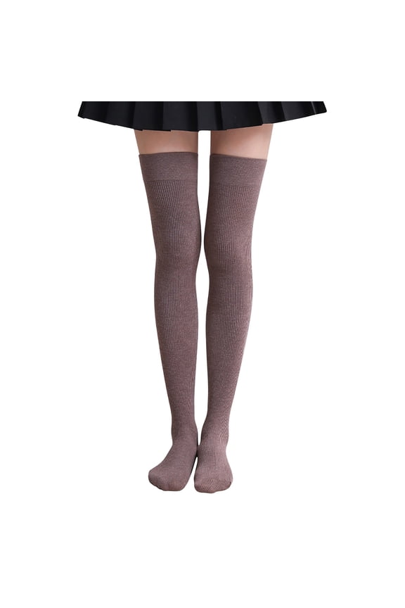 Thigh High Stockings,Over Knee Socks,Nylon Long Hosiery,Extra Long Solid Color Nylon Thigh High Stockings Smooth Elastic Breathable Fit Comfortable Over Knee Boot Hosiery for Dress Fashion,Bronze