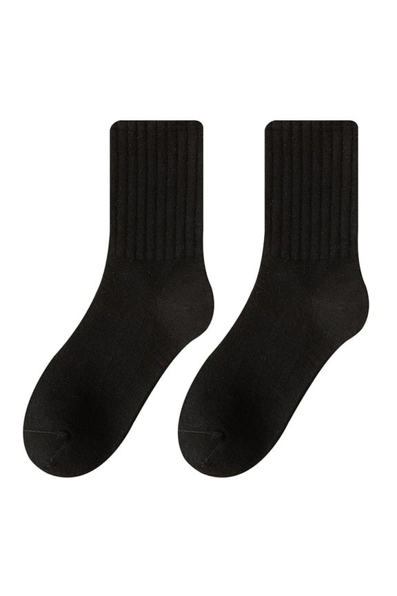 Thigh High Stockings, Stockings for Women, FNGZ Women's Solid Color Mid-Tube Socks, Fall/Winter, All-Long Tube, Pure Cotton Pile Socks