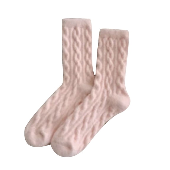 Thigh High Stockings Winter Warm Soft Thickened Sleeping Socks Cozy Plush Home Socks Compression Socks for Women Red One Size