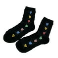 thumbnail image 1 of Thigh High Stockings Women's Autumn Winter New Heart Pattern Cotton Mid Calf Socks Compression Socks for Women Black One Size, 1 of 4