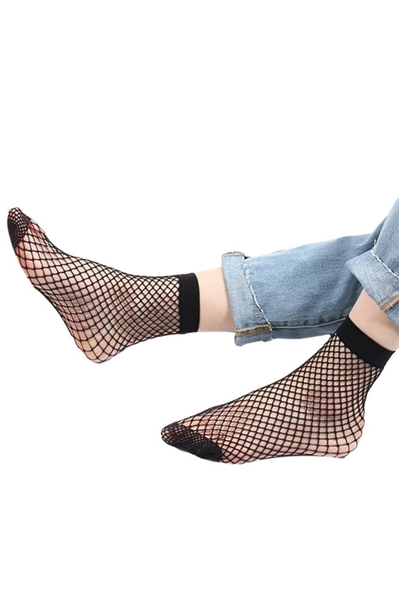 Thigh High Stockings Women's Fashion Glitter Solid Transparent Ankle Socks Compression Socks for Women Black One Size