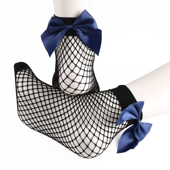 Thigh High Stockings Women's Ruffle Fishnet Ankle Socks Mesh Lace Short Socks Compression Socks for Women Blue A