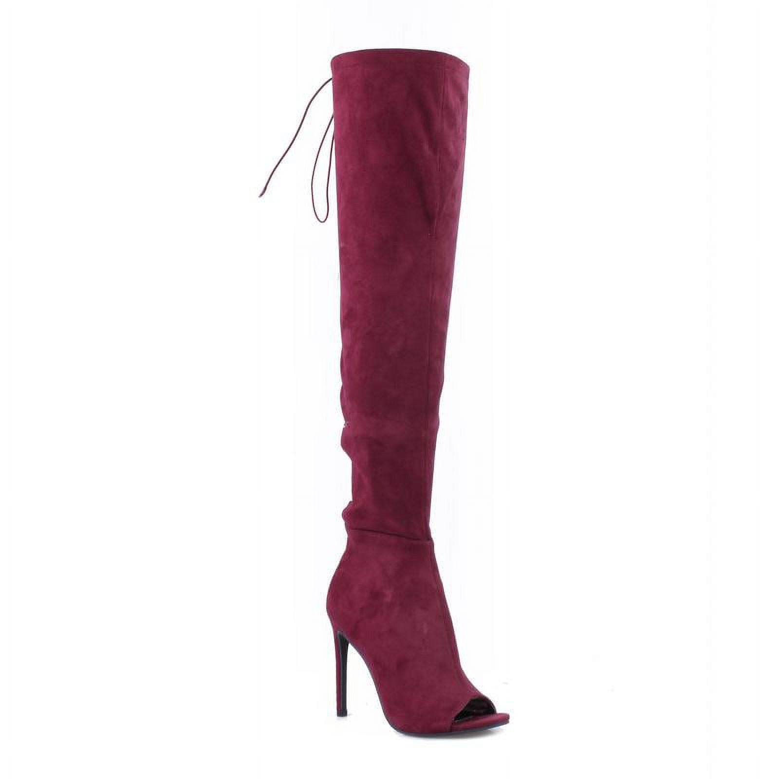 Thigh high shop open toe boots