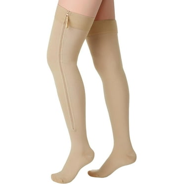 Thigh High Zipper Compression Socks Zipper Compression Stockings Thigh High for Women Men Swelling Edema