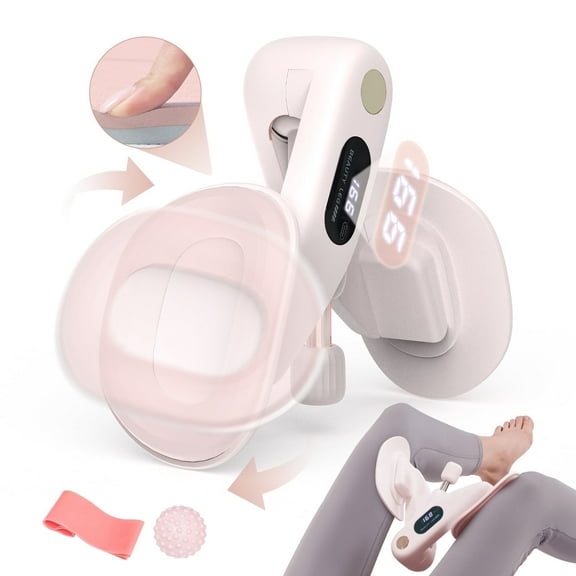 Thigh Hip Trainer with Display Counter Pink ABS for Arm Leg Hip Inner Exerciser Workout Equipment