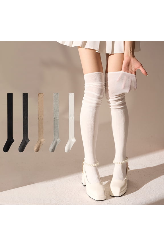 Thigh KneeHigh Women Warm Long Sock Boot MidCalf Stocking 5Pairs