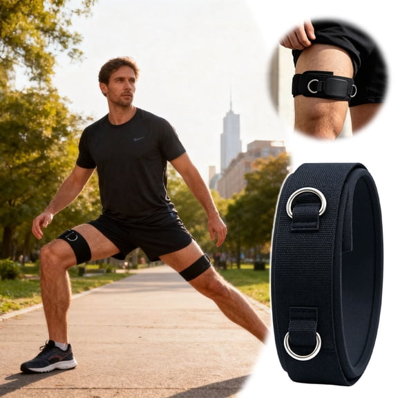 Thigh Strap For Fitness Workout, Leg Resistance Band Strap For Training, Adjustable Thigh Band For Daily Exercise,Black - 73X5Cm