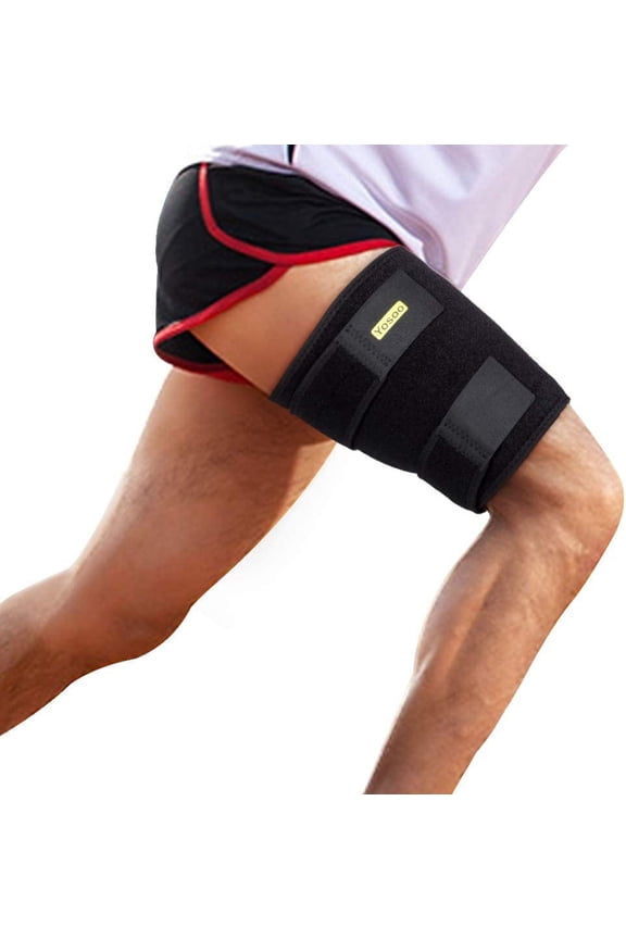 Support Sleeve - Compression Hamstring Wrap with Anti-Slip Silicone Strips, Quadriceps Support for Sports Recovery and Workouts