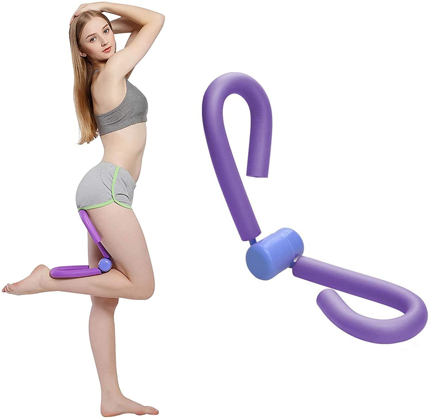 1 Pc Light Weight Foam Yoga Trainer,Abdominal Trainer for Women,Muscle Fitness Exercise Equipment,Arm Leg Exerciser Pelvic Hip Trainer,Inner Thigh Master for Home Gym (Purple)