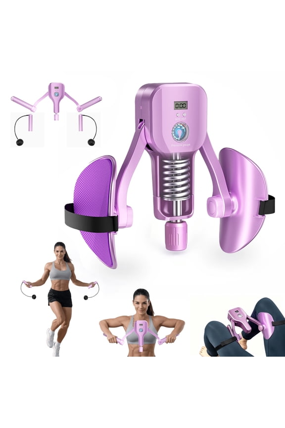 Thigh Trainer, 176LB Adjustable Pelvic Floor Exercise Equipment with LED Display Counter and Resistance Indicator, Inner Thigh Exerciser for Home Gym, Glutes, Legs & ARMS