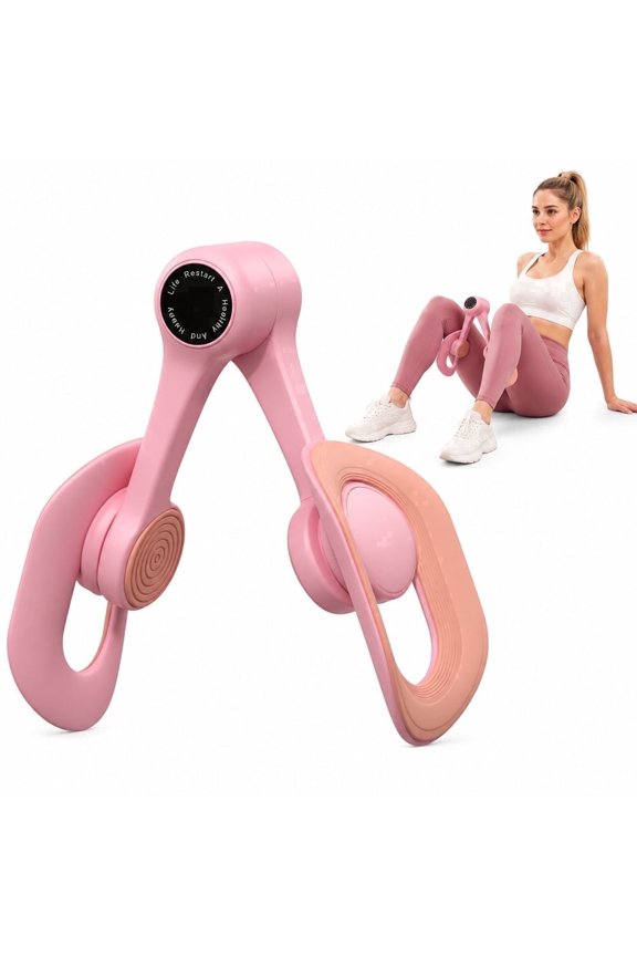 Thigh Trainer, Adjustable Inner Thigh Exercise Equipment, 16 LBS Resistance Pelvic Floor Trainer, Portable Workout Machine for Arms, Legs, Hips