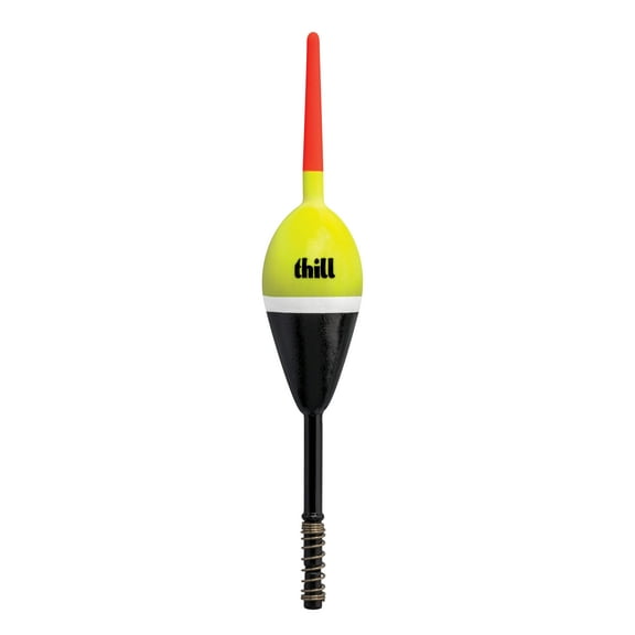 Thill Night N Day Glow Float Fishing Spring Float Yellow Black 1" Oval