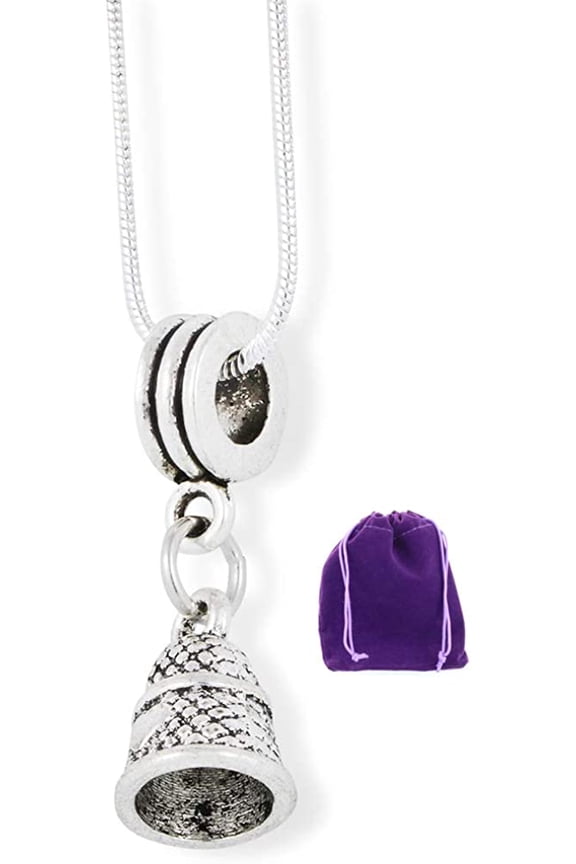 Thimble Sewing Charm Snake Chain Necklace