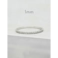 thumbnail image 1 of Thin 1mm Stone Eternity Band - Silver - Half Band or Full Band Stacking Ring | Eternity Ring | Promise Ring | Wedding Band, 1 of 5