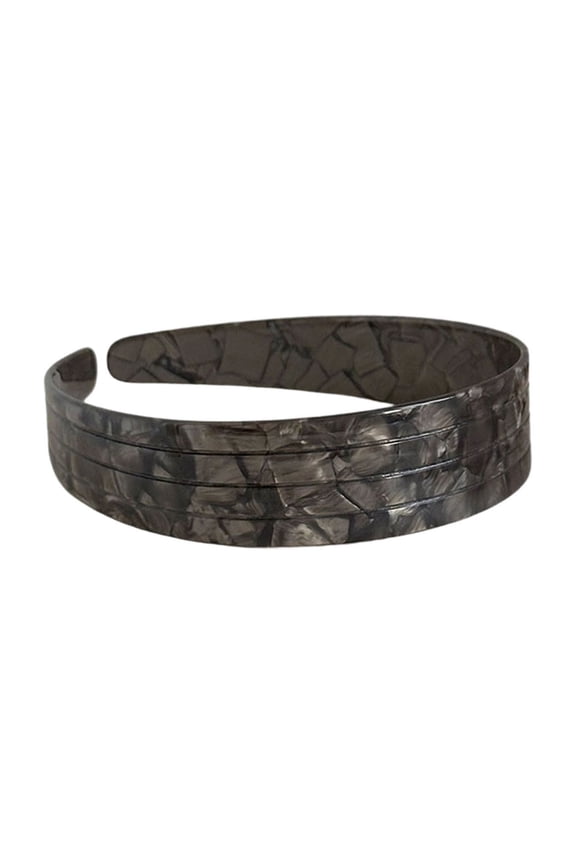 Thin Acetate Headband for Women and Girls - Vintage Tortoiseshell Striped Resin Hairband Non-Slip Hair Accessory for Daily Wear Casual and Formal Use - Wide Flexible Design Comfortable All Day