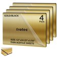  Thin Acrylic Sheet 4 Pcs Gold/Black Matte, Gloss & Brushed
