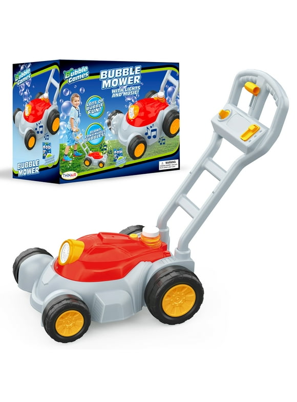 Thin Air Brands - Bubble Mower Push Toy for Preschool Boys and Girls with Music and Light Action, No Spill Design
