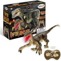 Thin Air Toys RC Dinosaur Toy: 18-Inch Velociraptor Lights Up, Roars, Walks Forward, Back, Left & Right, Has Built-in Rechargeable Battery for 1 Full Hour of Play, Includes Controller & USB Cable