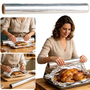 Thin Aluminum Foil for Baking and Grilling, Light Duty Tin Foil Roll for Roasting and Kitchen Food Use