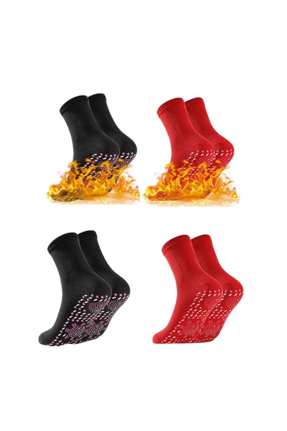 Thin Ankle Socks for Women 4pc Self Heated Winter Warm Socks for Men and Women Camping Fishing Cycling Thick Socks Black One Size