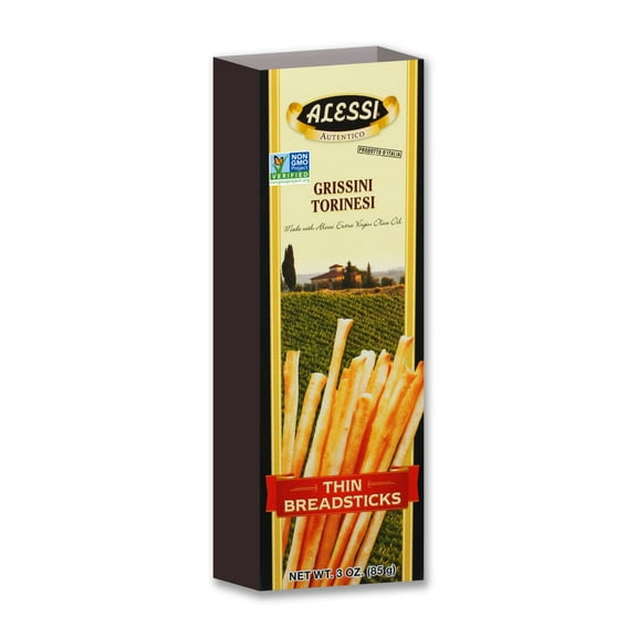 Thin Autentico Italian Crispy Bread Sticks, Low Fat Made with Extra Olive Oil, 3oz (Thin, 3 Ounce (Pack of 12))
