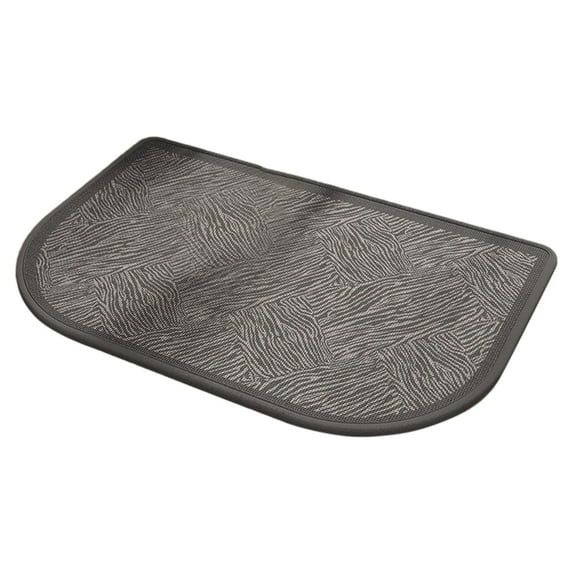 Thin Bathroom Rug Non- Half Circle Mat, Quick Dry Washable Bath Mat with Rubber Backing, Absorbent Woven Shower Rug Fits Under Door for Low Profile Bathroom Floor