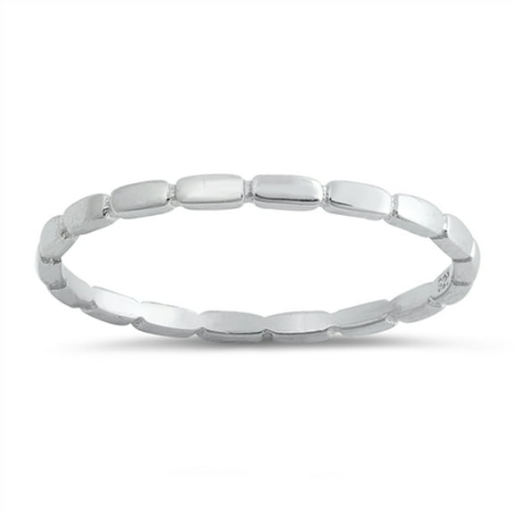 Thin Beaded Stacking Midi Dainty Ring .925 Sterling Silver Band Jewelry Female Male Unisex Size 6