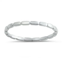 Thin Beaded Stacking Midi Dainty Ring .925 Sterling Silver Band Jewelry Female Male Unisex Size 8