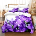 thumbnail image 1 of Thin Bed Double Single Twin King Full 3pcs Set Bedding Floral 3D Pillowcase Zipper With Size Cover Duvet Flower Blue, 1 of 7