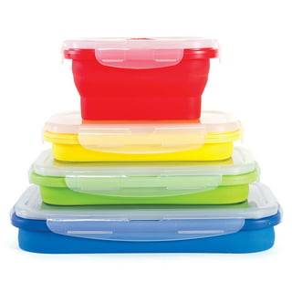 Mifoci 12 Pcs 12 oz Silicone Collapsible Food Storage Containers Bulk  Rectangle Collapsible Meal Prep Container Collapsible Bowl with Clear Lids  Vent