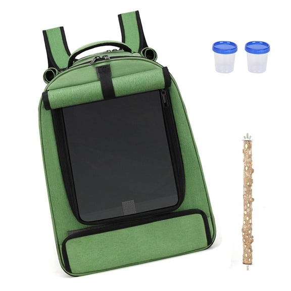 Thin Bird Cage Backpack For Pet Feathered With Detachable Bottom Tray Easy Cleansing And Ergonomic Shoulder Belts