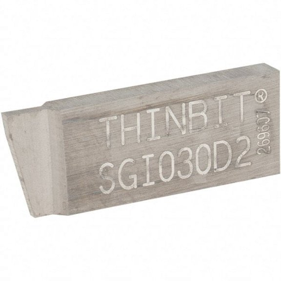 Thin Bit 030SGI Grade Dura-Max 2000, 0.03" Cutting Width Carbide Grooving Insert 0.09" Max Depth of Cut, Neutral, Uncoated