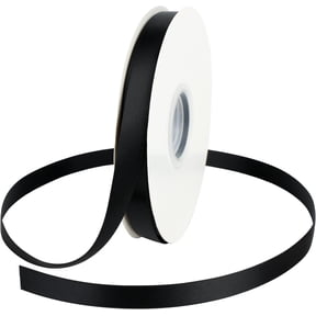 Thin Black Ribbon 1/2 Inch Satin Ribbon for Gift Wrapping, Floral Arrangement, Crafts, Baby Shower, Wedding, Bridal Shower, Invitation, Bouquet Wrap - 50Yards