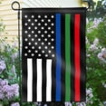 thumbnail image 1 of Thin Blue Green and Red Line American US Flag Garden Flag Vertical Double Sided, Patriotic USA Honoring Police Military and Fire Officers Flag Yard Outdoor Decoration 12.5 x 18 Inches, 1 of 5