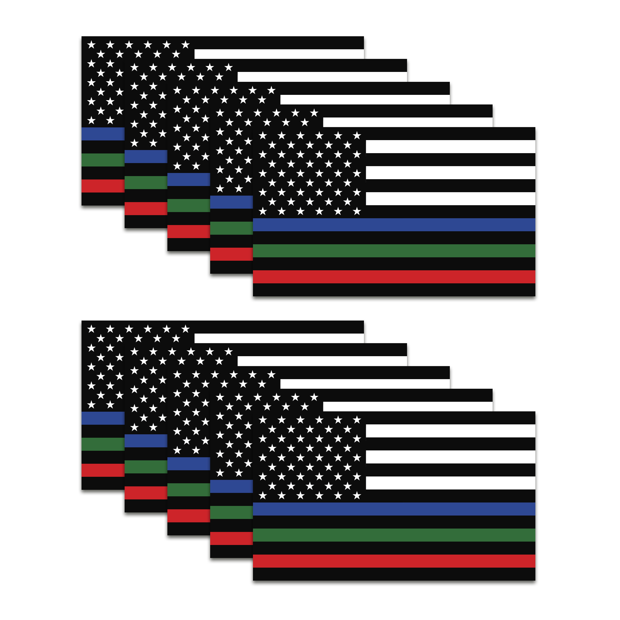 Thin Blue Green Red Line Gartenflagge – Militär Veteran Unterstützung, 33x47 Cm, Doppelseitig, Wetterfest