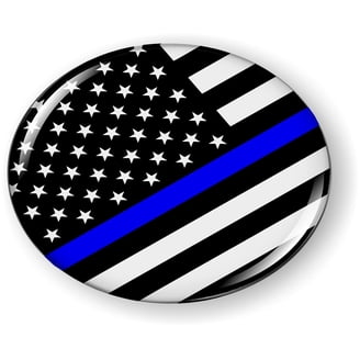 THIN BLUE LINE AMERICAN TACTICAL FLAG SET ALUMINUM 3D LARGE CAR EMBLEM 5X3