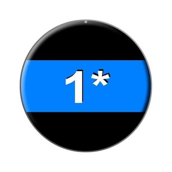 Thin Blue Line 1 One Asterisk - Police Policemen Lapel Hat Pin Tie Tack Small Round