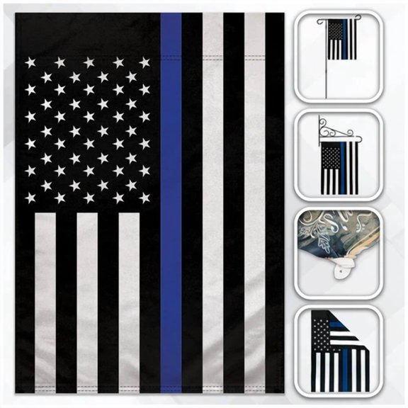 Thin Blue Line 12X18In Garden Flag Back The Police Front Yard Home Decor Flag