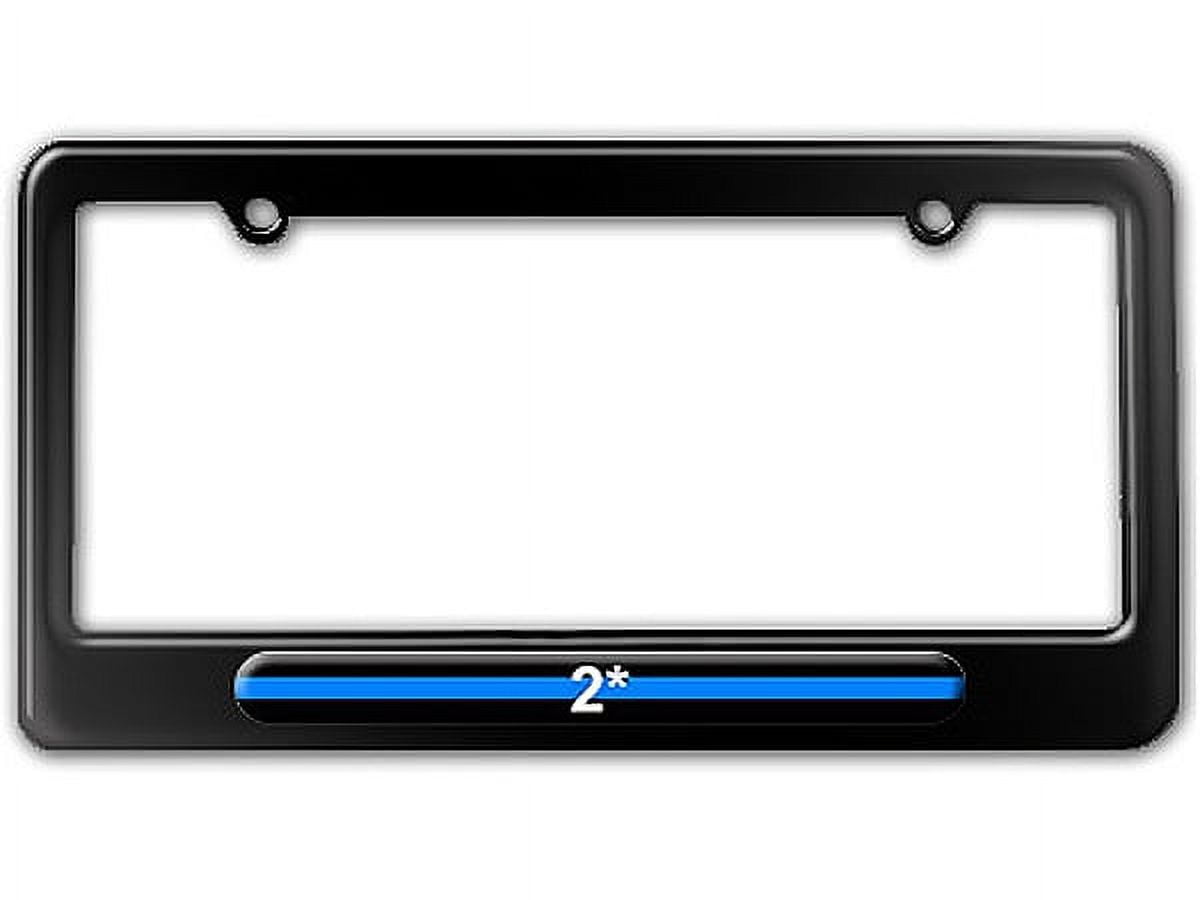 Top And Bottom Plate Frame Set Lot Of 2 Thin Blue Line License Plate Frames - Reflective Police Safety Frames License Plate Frame Reflective - Foto 8