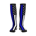 thumbnail image 1 of Thin Blue Line America Flag Compression Socks for Women Men Circulation Graduated Supports Socks for Running Athletic Sports, 1 of 8