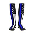 thumbnail image 1 of Thin Blue Line America Flag Compression Socks for Women Men Circulation Graduated Supports Socks for Running Athletic Sports, 1 of 8