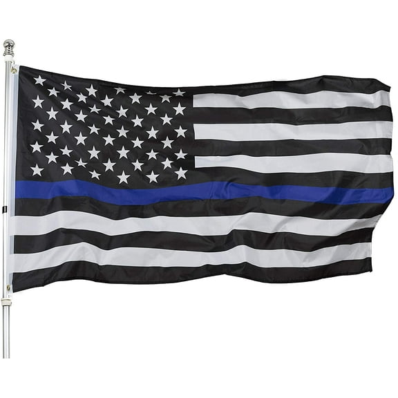Thin Blue Line American Flag - 3x5 Blue Stripe American Matter Police Flags - USA Honoring Law Enforcement Officers Banner Flags Outdoor Indoor