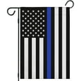 thumbnail image 1 of Thin Blue Line American Flag Garden Flag, Patriotic USA Honoring Law Enforcement Officers Flag Yard Farmhouse Outdoor Lawn Decor 12 x 18 Inch Vertical Double Sided Burlap, 1 of 6